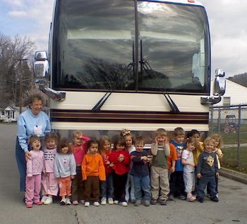 Some head start children got to tour the bus!
