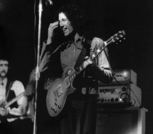Peter Green with Fleetwood Mac featuring the Orange Matamp amplifier and Matamp reverb unit.