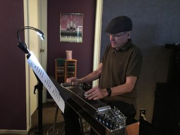 Dean Parks, legendary session guitarist, recording pedal steel for Shannon Rae's second album, at DCP Studios July 2017
