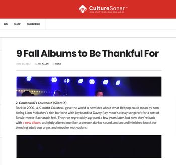 Culture Sonar: Best of Autumn 2017

