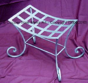 Whimsical Forged Iron Vanity Stool / Location: Fresno, CA A Copper Rose Metal Art
