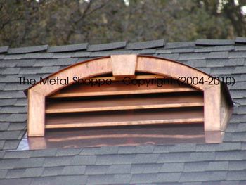 Small Custom Copper Dormer Vent / Location: Tollhouse, CA
