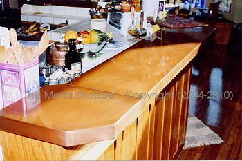 Custom Smooth Finish Butt Seamed Copper Countertop / Location: Prather, CA
