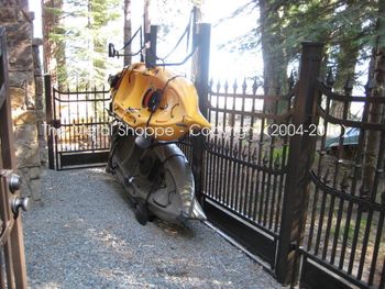 Custom Forged and Fabricated Side Yard Fence and Gate for Dog Run 3 / with custom designed Kayak rack

