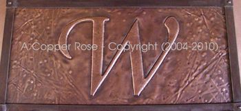 Copper Repousse "W" Backsplash with Iron Frame
