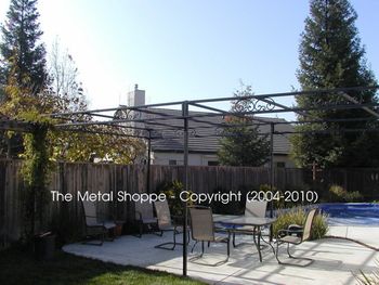 Custom Iron Fabricated Trellis Structure / Frame for canvas cover / Location: Fresno, CA
