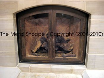 Custom Forged/Fabricated Iron and Copper Fireplace "Faux" Doors for gas insert 3
