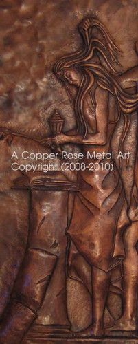 Copper Repousse/Chased Wall Hanging "The Weeping Virgin" Commission 4

