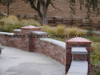 Custom Copper Pillar Caps with Decorative Clavo Nails / Location: Quail Oaks, Tollhouse, CA
