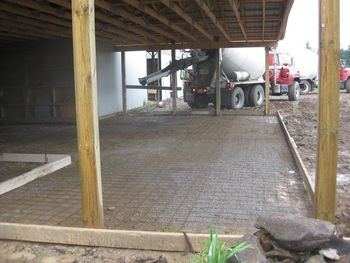Concrete being poured
