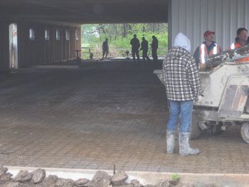 Preparing to pour the concrete

