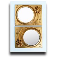 2Play - Turntable Mirror Sculpture - gold/white