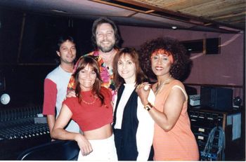 In the studio with Denny Knight, Me, Rick Durrett, Terri Thomas, and Yvonne Hodges.
