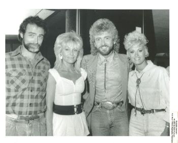 At Keith Whitleys’ “Don’t Close Your Eyes” gold record party with Gary Talley, Me, Keith Whitley and Lorrie Morgan.
