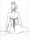 Woman in Corset, from the back (8x10" print)