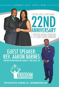 22nd Pastor, Wife & 1st Family Anniversary