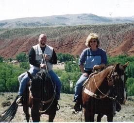 Cliff and wife Amy at Skip Ewing's Horse and Writer Camp. Wyoming, 2003.
