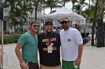 Relaxing at the Key West Songwriter's Festival with Jerrod Niemann and legendary songwriter Dallas Davidson.
