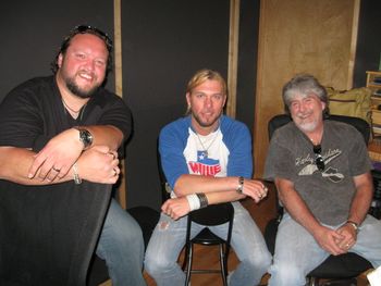 Cliff, Craig Boyd and Danny Simpson in the studio making some magic.
