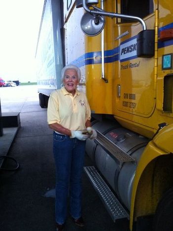 Margarette poses at the TA Travel Center in Walcott, Iowa. 6/8/11
