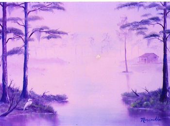 1980's Swampy, foggy bayou scene
