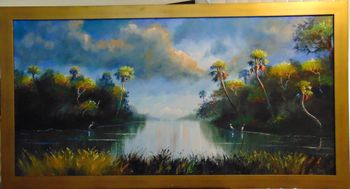 "The St. Lucie River" Oil on Board, Large 24 x 48" May 9th 2024 (ORIGINAL is Available) or You can  Buy a Framed  or Unframed Print Here! 
