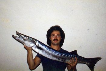Barracuda Fishing. Jupiter Inlet Aug 1987. Mazz fished the Jupiter inlet everyday for a year!
