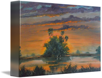 "Florida Fire sky - Last days of May" 24 by 36" Oil on board. 7/7/17.   (SOLD - Collector from Palm City , FL)  You can also  Buy a Framed Print Here!

