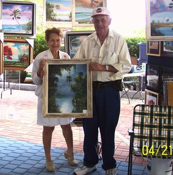 2007, Mazz's parents setting up his paintings at events. His mom communicated with buyers/collector and his father shipped the paintings out across the country.
