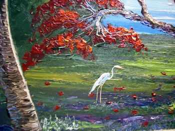 Knife work on "Blooming Royal Poinciana Tree" Sept. 8th, 2008(SOLD - Collector from Lehigh Acres, Florida)
