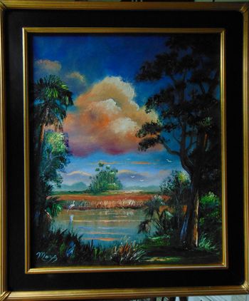 "Cabbage Palm Hammock" 20 by 24" Oil on Board Aug 8th 2022. ORIGNAL is AVAILABLE or You can Buy a Framed or Unframed Print Here!