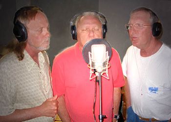 Dan, Rich, & John recording vocals @ Rave Song Records.
