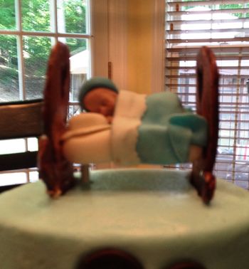 Baby In Cradle - Cake Topper
