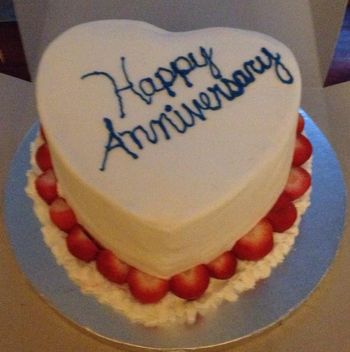 Anniversary Hearth Cake with Strawberries
