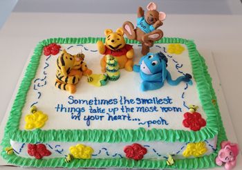 Winnie the Pooh and Friends baby shower cake
