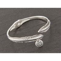 Guardian Angel Silver Plated Feather Bangle