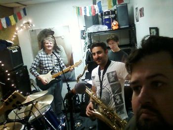 Gary, Ben, Benji and Me.. Southie practice space.
