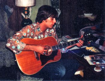 Early 70s in Ft. Pierce, FL. Gibson Country Western model acoustic. Great guitar that I got in a trade from Danny Moye around 1972.
