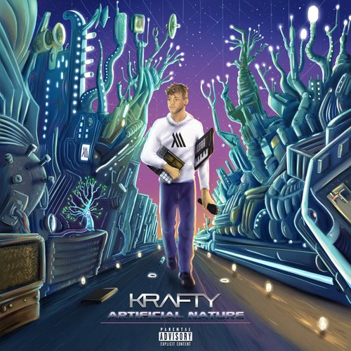 The official artwork for Krafty's album Artificial Nature. Krafty is a british rapper and producer from the UK signed to Monumental Records.