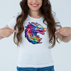 Colorful, multi-colored dragon t-shirt (R-1)