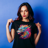 Bright, multicolored dragon t-shirt (R-6)