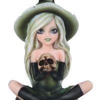 91973 Green Witch Girl with Skull 