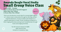 Animal Themed Introductory Small Group Vocal Class: 6-7 Yr Olds (ONLINE)