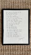 Framed song lyrics: Tiny House