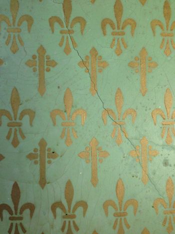 The beautiful, hand-stenciled walls of St. Anne's Church.
