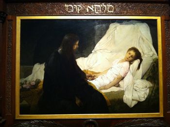 The Raising of Jairus's Daughter, by Gabriel Max, 1878. The light coming off the daughter and the darkness surrounding Jesus created a moving & intimate portrait of a supernatural moment.
