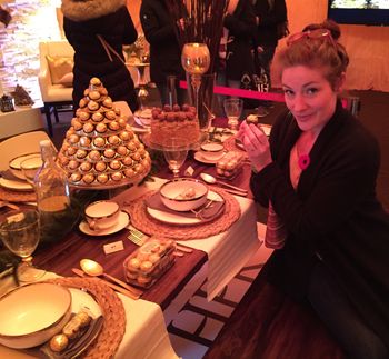 The Ferrero Rocher Christmas table! Yes, we may have picked up a few samples...
