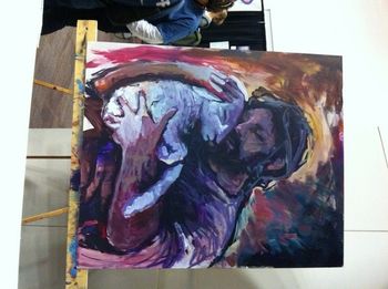 During Friday's opening worship session, while Casting Crowns were playing, painter Lewis Lavoie created this work of art on stage. Just beautiful!
