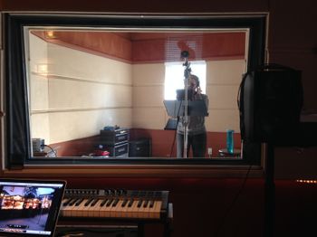Allison recording vocals.
