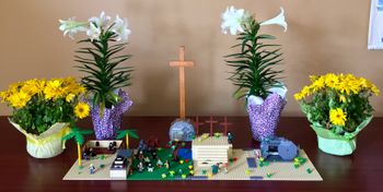 Yes, that's the entire Easter story in Lego!

